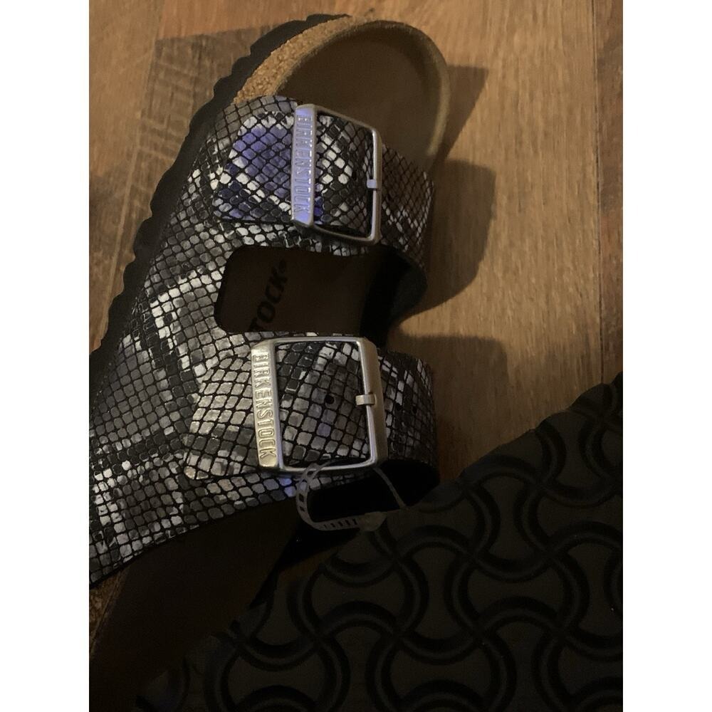 Birkenstock Arizona Split Birko-Flor Animal Metallic Print Size 7-7.5 US NWT - Picture 5 of 6